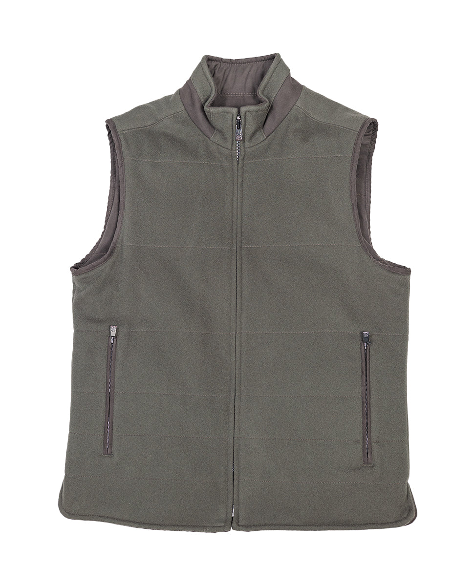 Men Wool Vest in Green