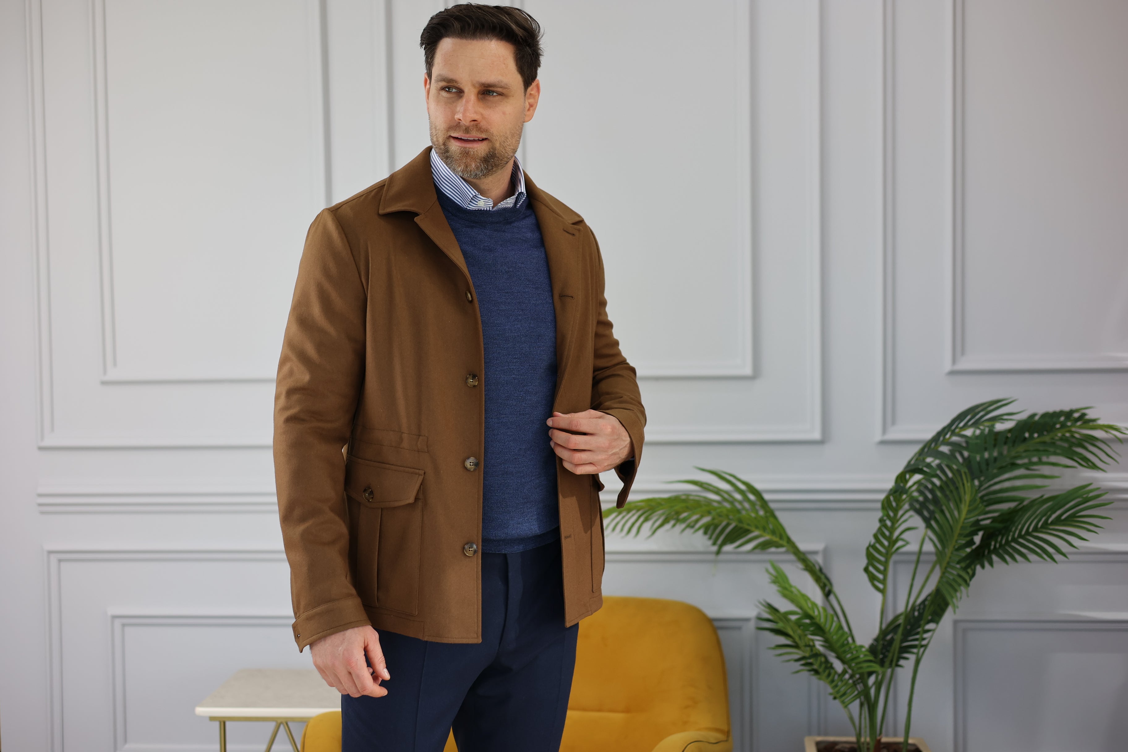 Light brown safari jacket by Canali