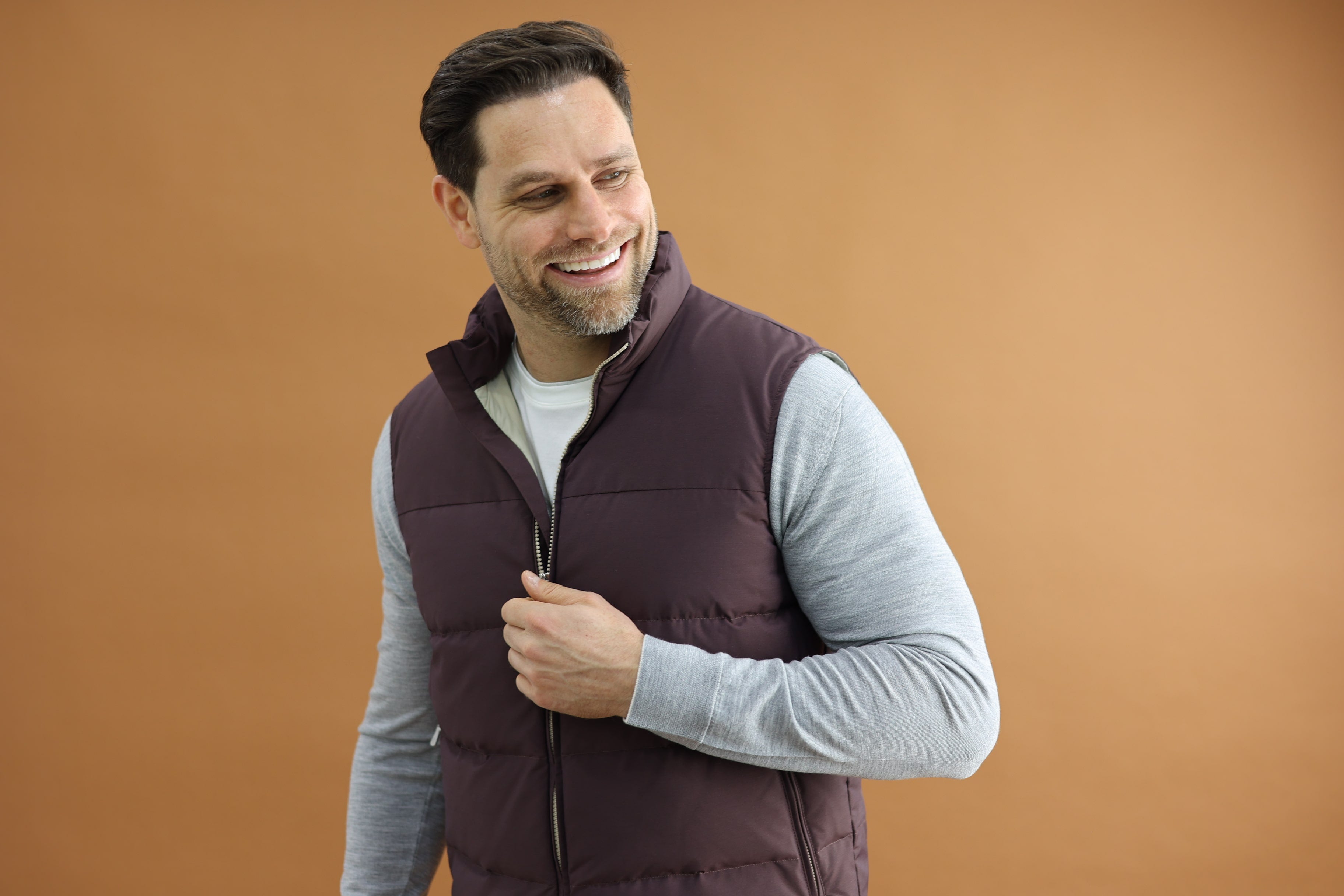 Mens ultra light loro piana fabric vest