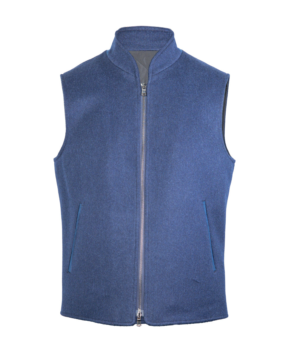 Men's Navy Blue Vest - Latorre Wool Waitcoat - Kuwait - Dananeer