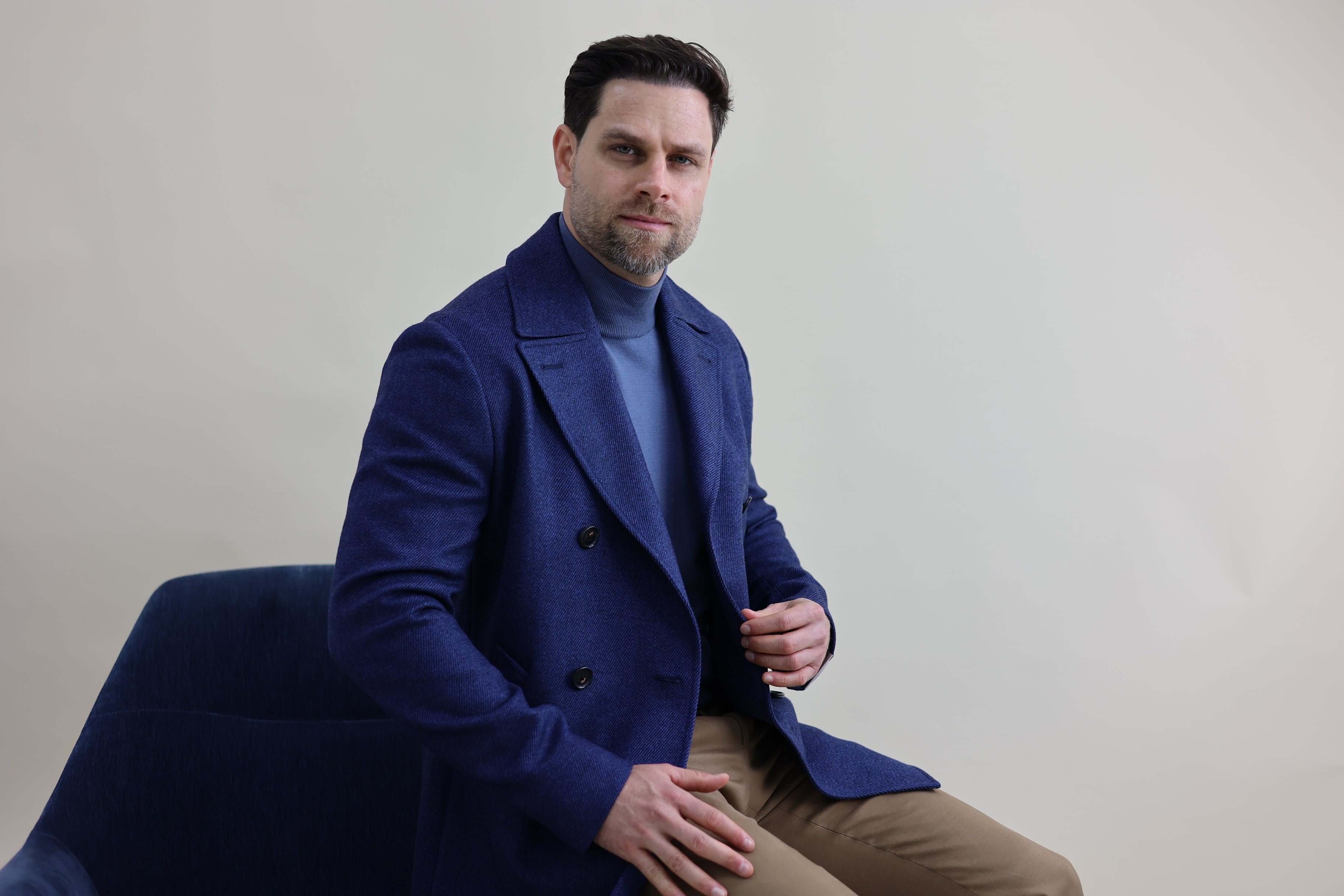 Corneliani peacoat double breasted in blue 