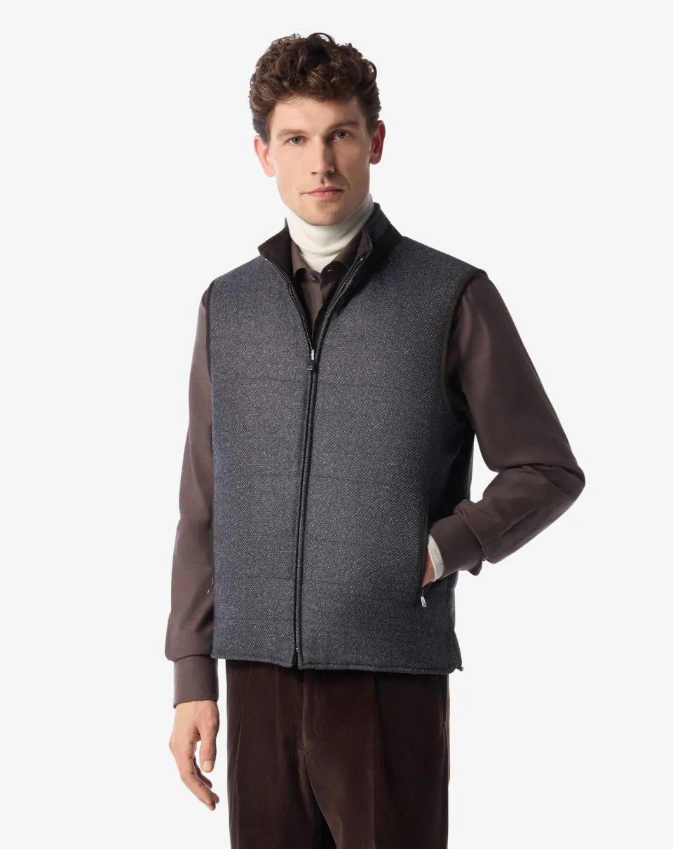 Patterned wool twill waistcoat Patterned wool twill waistcoat