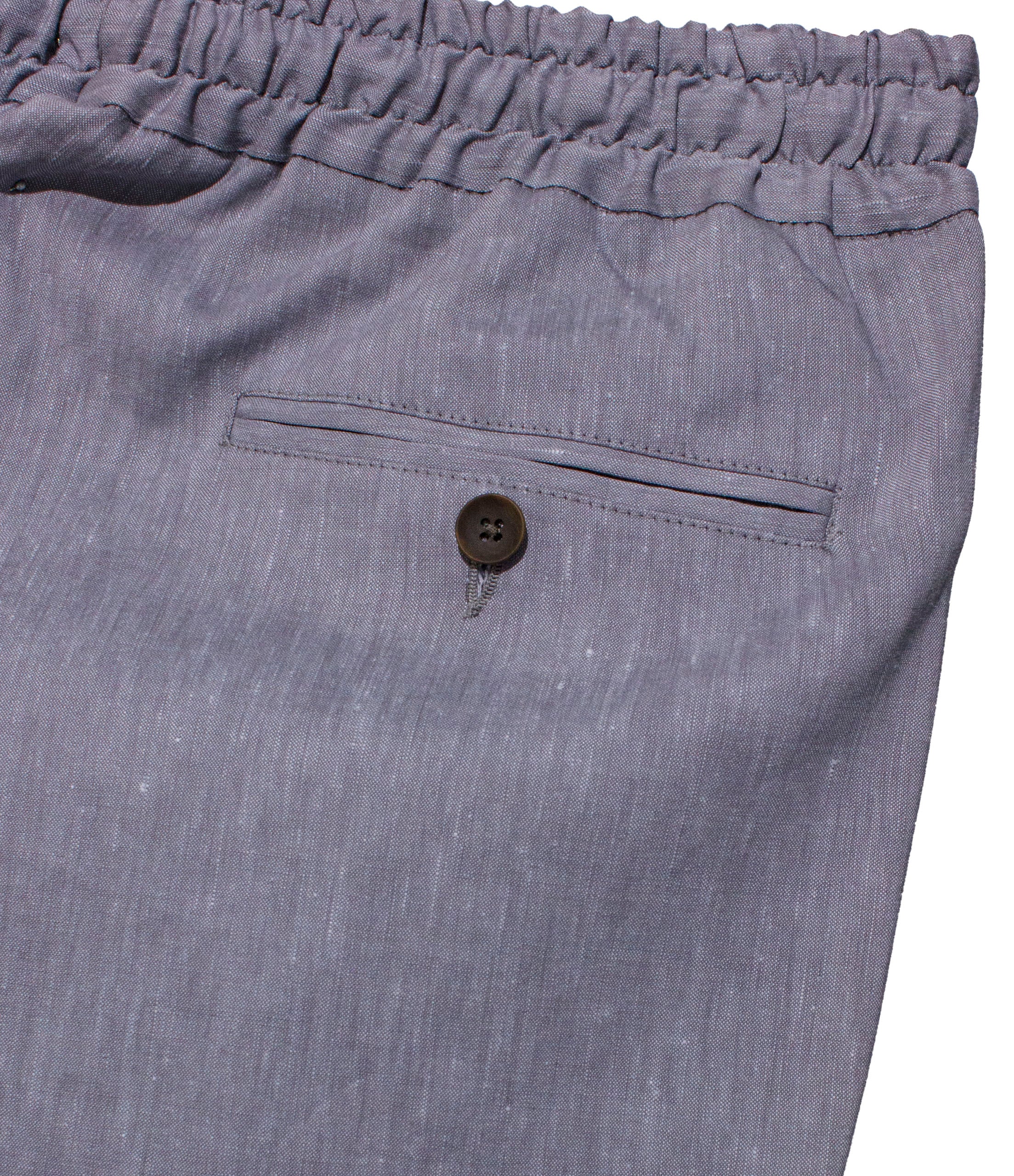 LINEN GREY ELASTICATED DRAWSTRING TROUSER FROM EQUIPAGE